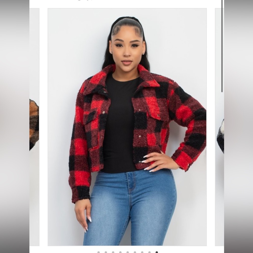 knit faux fur jacket♥️🖤